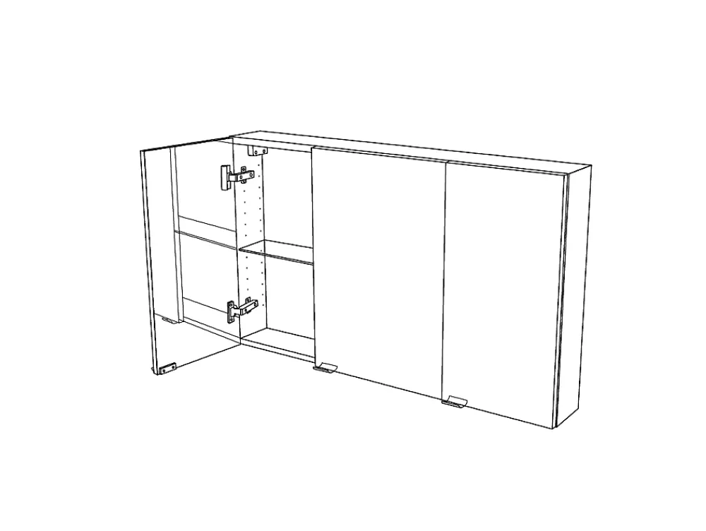 GoodHome Armoire de toilette miroir l.100 x H.60 x P.15 cm, Imandra