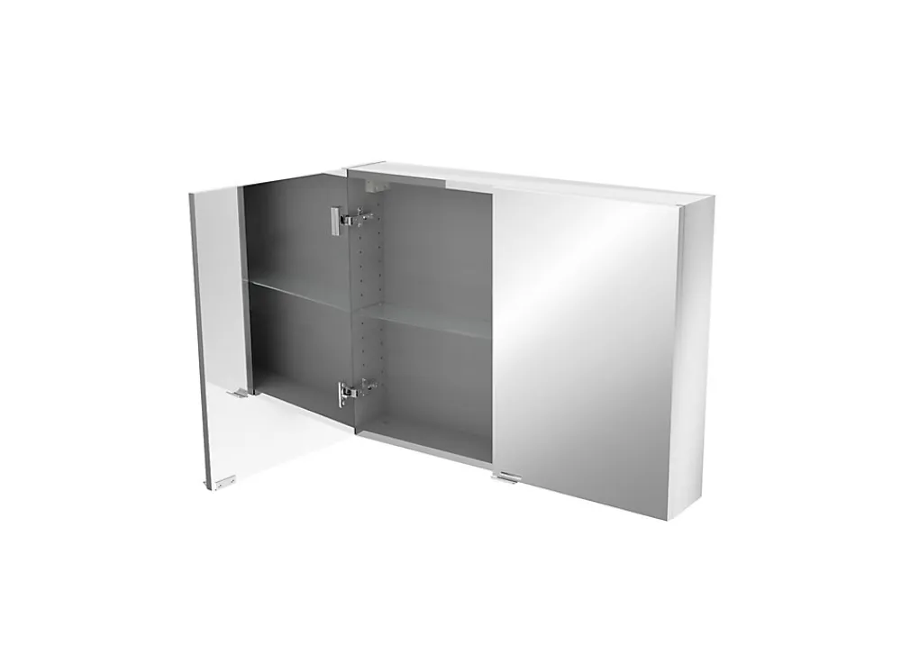 Armoire De Toilette|Meuble De Salle De Bains Faible Profondeur|GoodHome Armoire de toilette miroir l.80 x H.60 x P.15 cm, Imandra