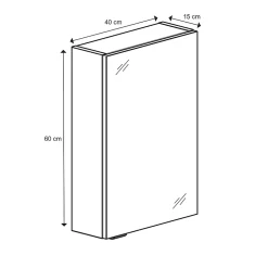 GoodHome Armoire de toilette miroir l.40 x H.60 x P.15 cm, Imandra