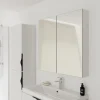 Armoire De Toilette|Planète Bain Armoire de toilette miroir 80 cm blanc brillant Malta