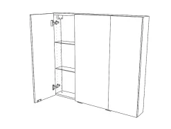 GoodHome Armoire de toilette miroir l.100 x H.90 x P.15 cm, Imandra