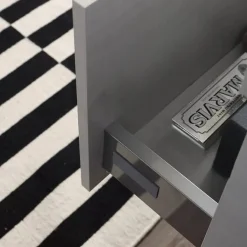 Kiamami Valentina Armoire De Toilette Murale 100 Cm Avec Tiroir Gris Lune Et Miroir 100X60