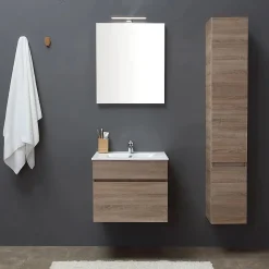 Kiamami Valentina Armoire De Toilette Murale 60 Cm En Chêne Série Well Sole