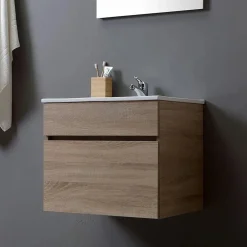 Kiamami Valentina Armoire De Toilette Murale 60 Cm En Chêne Série Well Sole