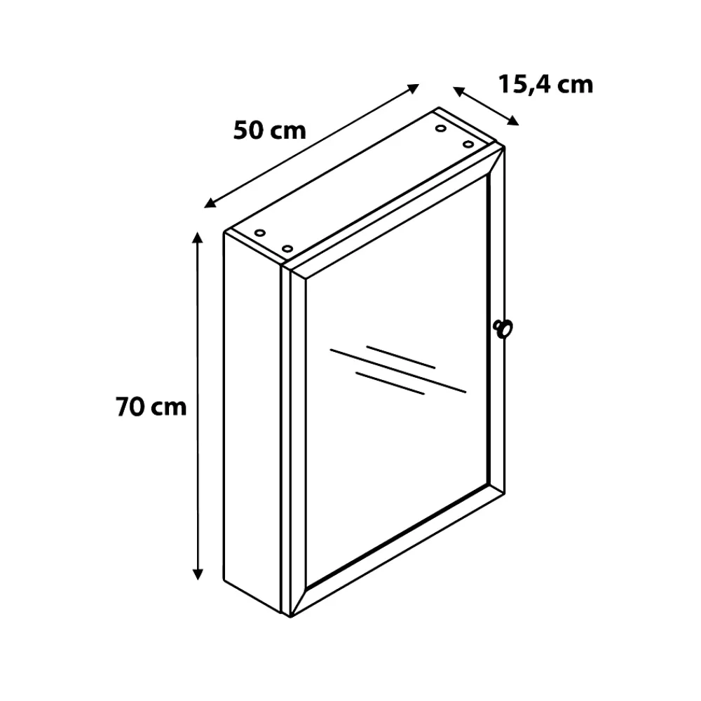 Armoire De Toilette|Meuble De Salle De Bains Faible Profondeur|GoodHome Armoire de toilette placage chêne l.50 x H.70 x P.15 cm, Perma