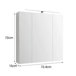 Armoire De Toilette|Meuble De Salle De Bains Faible Profondeur|Ml-Design Armoire de toilette salle de bain avec miroir et LED 72,4x72x15 cm