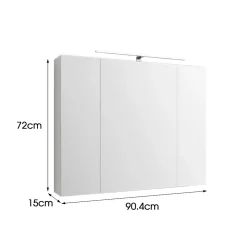 Ml-Design Armoire de toilette salle de bain avec miroir et LED 90,4x72x15 cm