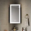 Sirhona Armoire de toilette 60x75cm + Interrupteur tactile + LED température 3 couleurs + Anti-buée + Prise rasoir