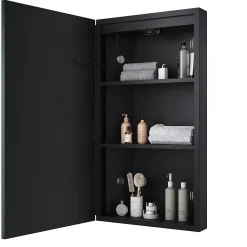 Sirhona Armoire de toilette 60x75cm + Interrupteur tactile + LED température 3 couleurs + Anti-buée + Prise rasoir