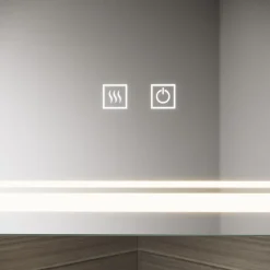 Sirhona Armoire de toilette 60x75cm + Interrupteur tactile + LED température 3 couleurs + Anti-buée + Prise rasoir