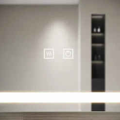 Armoire De Toilette|Sirhona Armoire de toilette Grand Rangement 60x75 cm + Interrupteur tactile + Température LED tricolore + Anti-buée + Prise rasoir