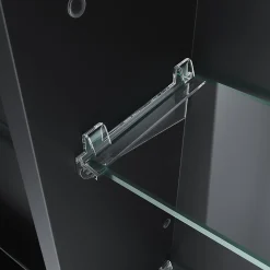 Armoire De Toilette|Sirhona Armoire de toilette Etagère de Rangement 65x60cm+Touch+LED Température Tri-Couleur+ Anti-buée+Prise rasoir