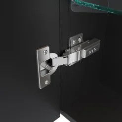 Armoire De Toilette|Sirhona Armoire de toilette Etagère de Rangement 65x60cm+Touch+LED Température Tri-Couleur+ Anti-buée+Prise rasoir