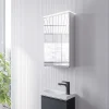 Bernstein Armoire de toilette suspendue miroir 40x19x71cm (LxPxH), charnière à gauche, éclairage LED, tablettes en verre - VARO