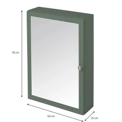 GoodHome Armoire de toilette vert mat l.50 x H.70 x P.15 cm, Perma