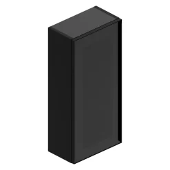 Armoire De Salle De Bains|Ipiemme SRL Armoire haute de salle de bains l.35 x H.75 x P.20 cm noir mat et verre fumé, Pura+