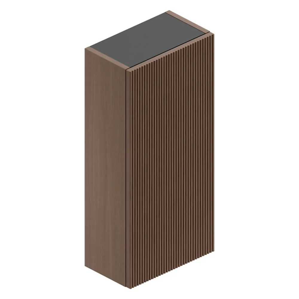 Armoire De Salle De Bains|Ipiemme SRL Armoire haute de salle de bains l.35 x H.75 x P.20 cm placage noyer strié, Pura+