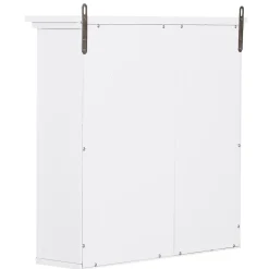 Homcom Armoire haute murale de salle de bain ou WC placard 1 porte 3 niches dim. 53L x 14,5l x 50,5H cm MDF panneaux particules blanc