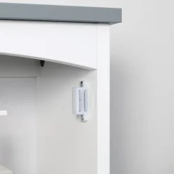Armoire De Salle De Bains|kleankin Armoire haute murale de salle de bain ou WC - placard porte avec étagère réglable - dim. 41L x 18l x 52H cm - MDF blanc gris