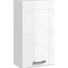 kleankin Armoire haute murale de salle de bain ou WC - placard porte 2 étagères - dim. 41L x 18l x 52H cm - MDF blanc mat laqué