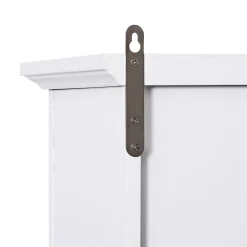 Armoire De Salle De Bains|Homcom Armoire haute murale de salle de bain ou WC 2 portes 2 étagères niche dim. 60 x 20 x 58 cm blanc