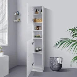 Meuble De Salle De Bains Faible Profondeur|Armoire De Salle De Bains|Ml-Design Armoire haute salle de bain colonne blanc MDF 30x190x25 cm