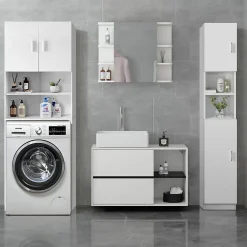 Meuble De Salle De Bains Faible Profondeur|Armoire De Salle De Bains|Ml-Design Armoire haute salle de bain colonne blanc MDF 30x190x25 cm