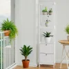 Meuble Wc|ProximaX Armoire haute étroite blanche, meuble salle de bain autoportant avec 2 tiroirs et 3 étagères, colonne de rangement 40x30x160 cm