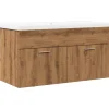 Vidaxl Armoire lavabo de bain avec bassin intégré chêne artisanal