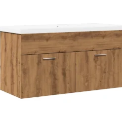 Vidaxl Armoire lavabo de bain avec bassin intégré chêne artisanal