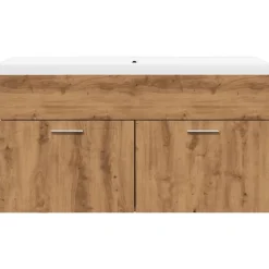 Vidaxl Armoire lavabo de bain avec bassin intégré chêne artisanal