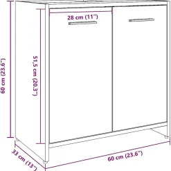 Meuble Wc|Vidaxl Armoire lavabo de salle de bain vieux bois 60x33x60 cm