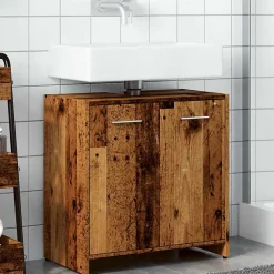 Meuble Wc|Vidaxl Armoire lavabo de salle de bain vieux bois 60x33x60 cm