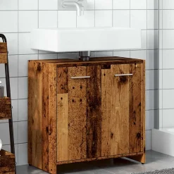 Meuble Wc|Vidaxl Armoire lavabo de salle de bain vieux bois 60x33x60 cm