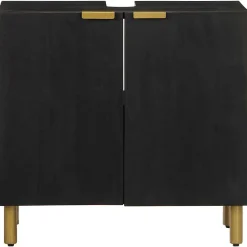 Meuble Wc|Vidaxl Armoire lavabo de salle de bain noir bois d'ingénierie
