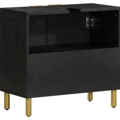 Meuble Wc|Vidaxl Armoire lavabo de salle de bain noir bois d'ingénierie