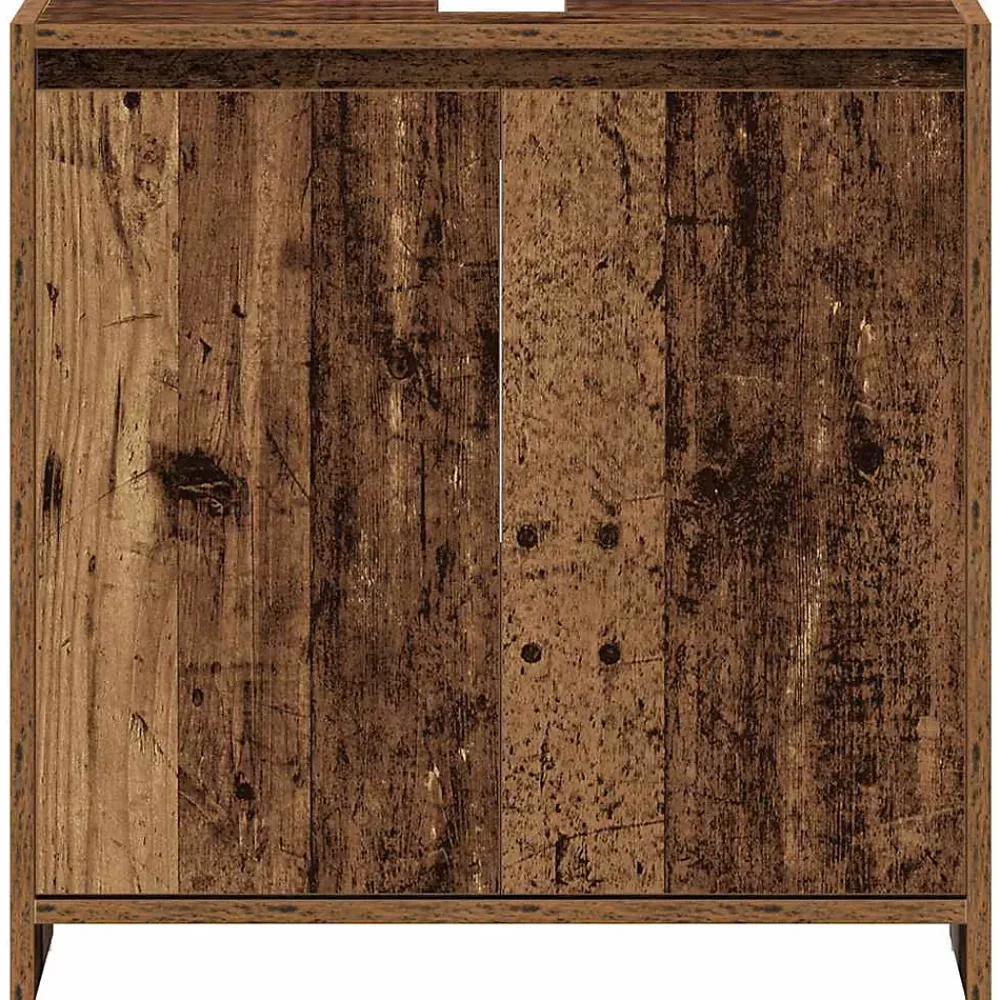 Vidaxl Armoire lavabo de salle de bain vieux bois 60x33x60 cm