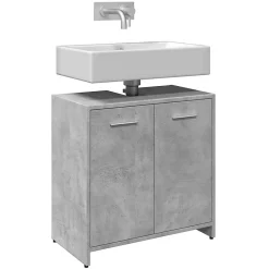Vidaxl Armoire lavabo de salle de bain gris béton 60x33x60 cm