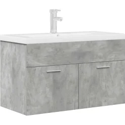Meuble Wc|Vidaxl Armoire lavabo de salle de bain avec bassin intégré et robinet