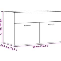 Meuble Wc|Vidaxl Armoire lavabo de salle de bain vieux bois bois d'ingénierie