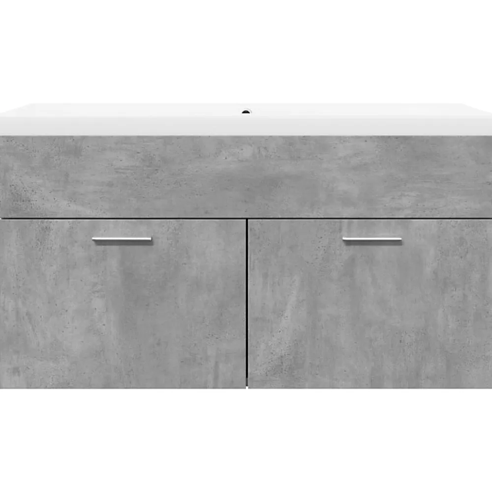 Vidaxl Armoire lavabo de salle de bain avec bassin intégré gris béton