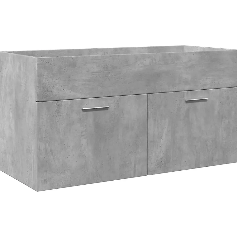 Vidaxl Armoire lavabo de salle de bain avec bassin intégré gris béton