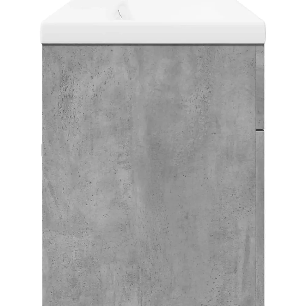 Vidaxl Armoire lavabo de salle de bain avec bassin intégré gris béton