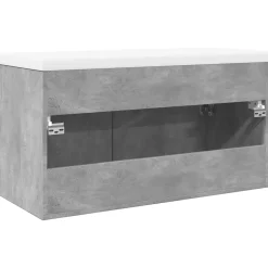 Vidaxl Armoire lavabo de salle de bain avec bassin intégré gris béton
