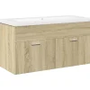 Meuble Wc|Vidaxl Armoire lavabo de salle de bain et bassin intégré chêne sonoma