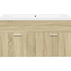 Meuble Wc|Vidaxl Armoire lavabo de salle de bain et bassin intégré chêne sonoma