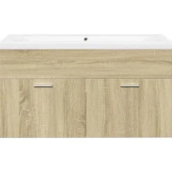 Meuble Wc|Vidaxl Armoire lavabo de salle de bain et bassin intégré chêne sonoma