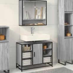 Meuble Wc|Vidaxl Armoire lavabo de salle de bain sonoma gris bois d'ingénierie