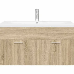 Meuble Wc|Vidaxl Armoire lavabo de salle de bain et bassin intégré chêne sonoma
