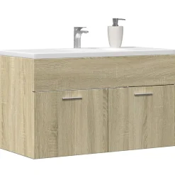 Vidaxl Armoire lavabo de salle de bain chêne sonoma bois d'ingénierie